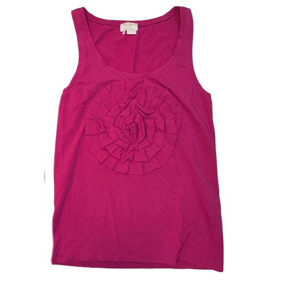 kate spade Tops - Kate Spade Live Colorfully Pink Flower Rosette Tank Top Sz M